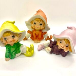 Vintage Homco Pixie Trio